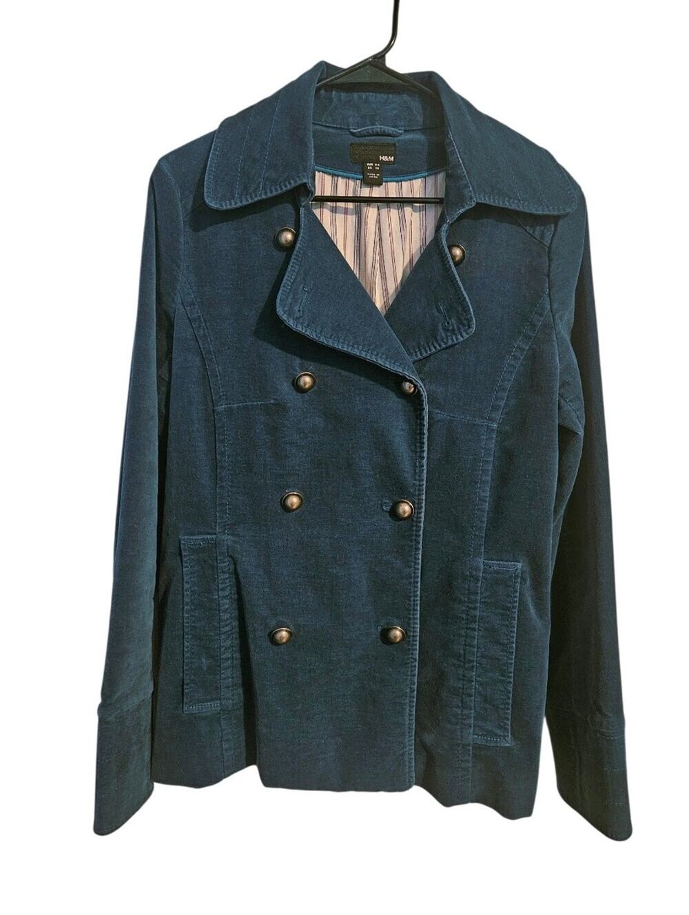H&M Woman's coat in Dark Teal Midweight jacket size 14